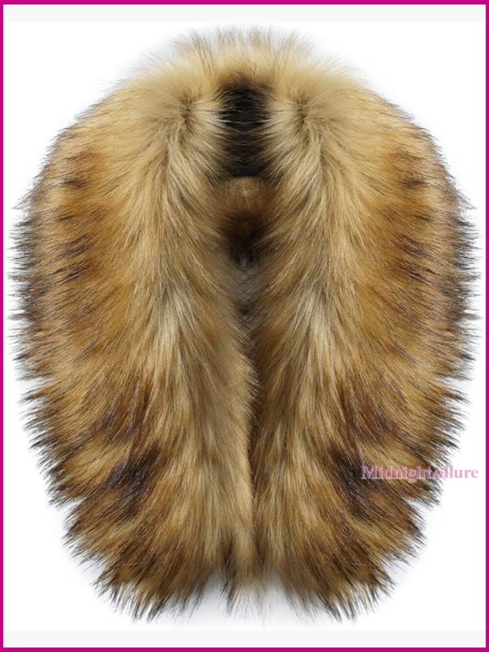 Faux Fur Collar Detachable Hood Trim Scarf Wrap for Winter Coats
